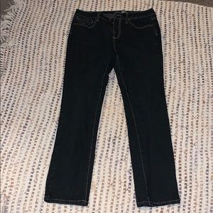 Dark loose fitting jeans